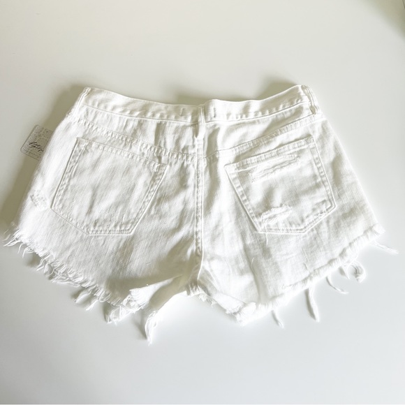 Free People Loving Good Vibrations Denim Cutoff Shorts Spring White 29 NWT - Picture 10 of 12